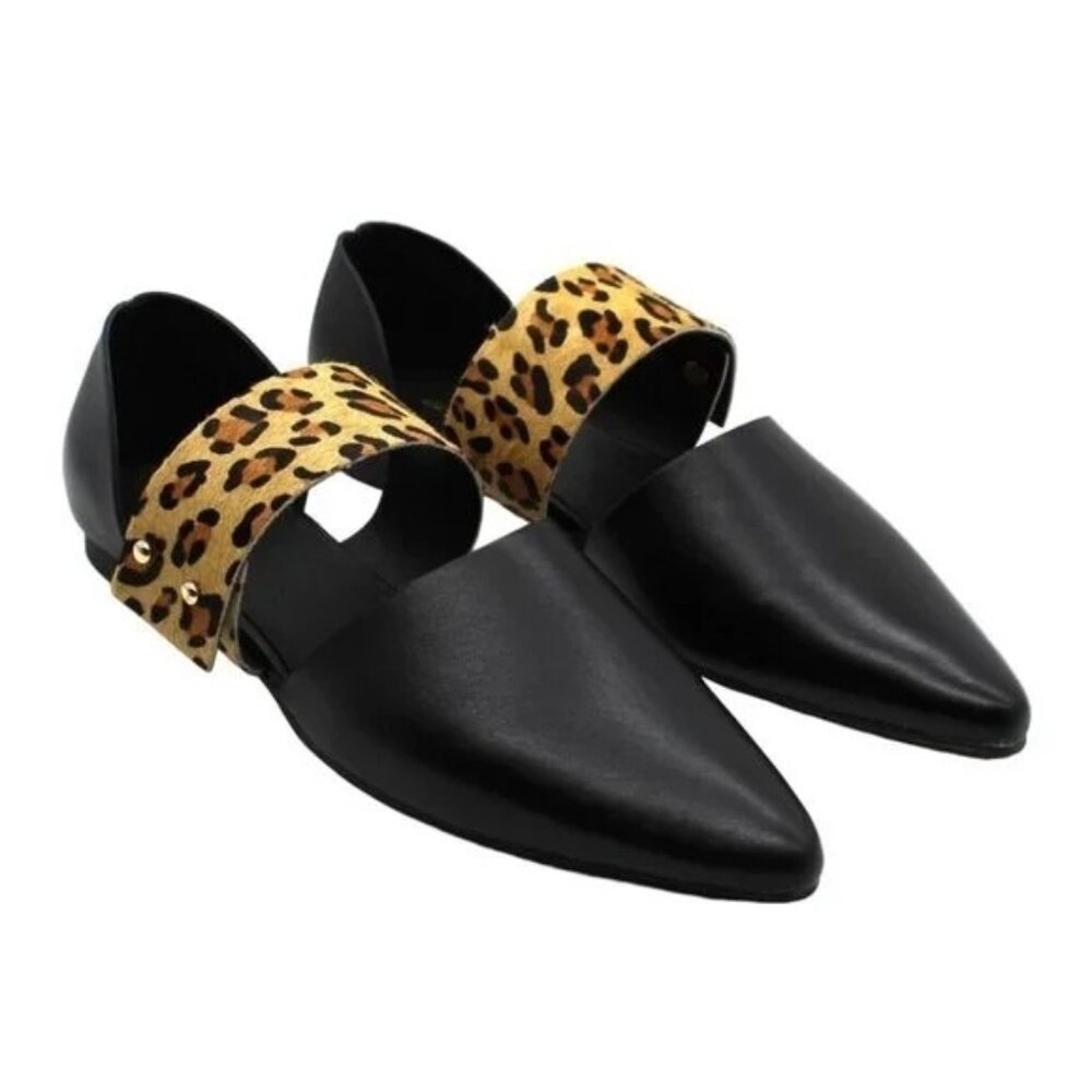 All Black Womens Jungle Leather Closed Toe Loafers Black Size 7.5